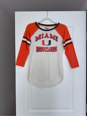 University of Miami Hurricanes Go Canes Women’s Tee 3/4 Length Raglan Sleeves